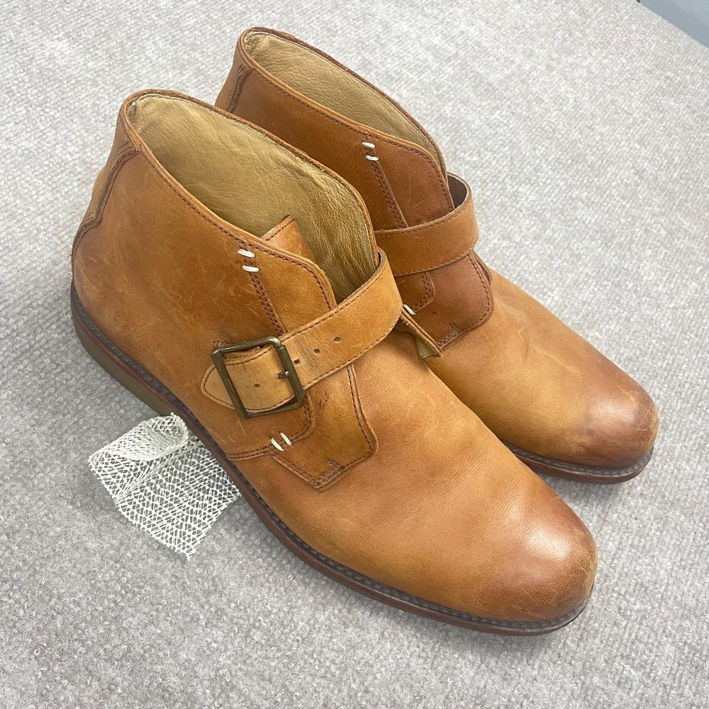 UGG Australia Graham Mens 15 Boots Brown Leather Monk Strap Casual Ankle Boots